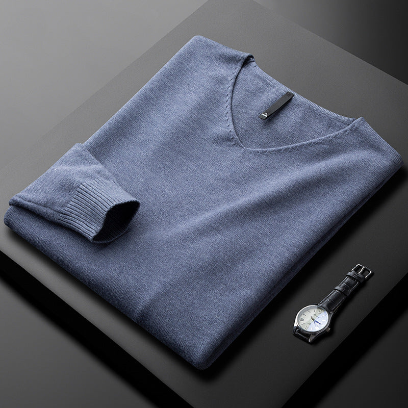 Jersey de cachemira con cuello en V de HUXFORD