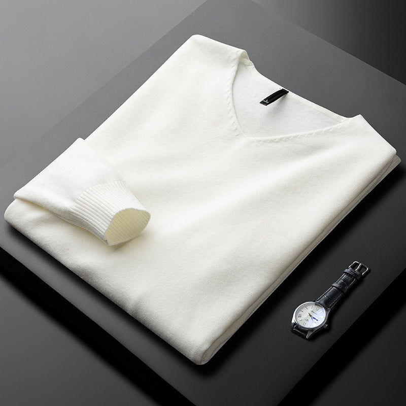 Jersey de cachemira con cuello en V de HUXFORD