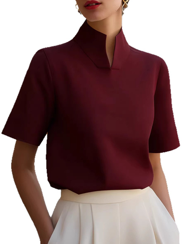 Camiseta de cuello alto y manga corta
